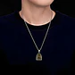 Collar Cúpula De Cristal Buda Suerte Acero Inoxidable Hombre - Miniatura 4