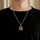 Collar Cúpula De Cristal Buda Suerte Acero Inoxidable Hombre - Miniatura 5