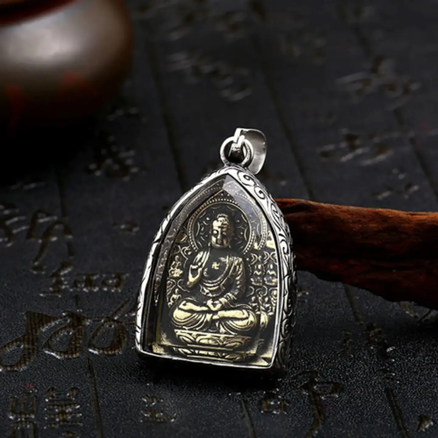Collar Cúpula De Cristal Buda Suerte Acero Inoxidable Hombre 7