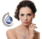 Collar Color Plata Luna Signos Zodiacales Constelación Mujer - Miniatura 1