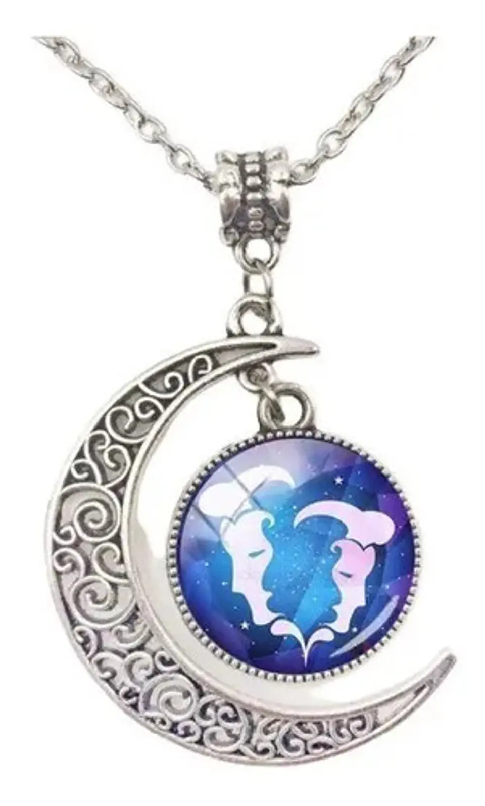 Collar Color Plata Luna Signos Zodiacales Constelación Mujer 4