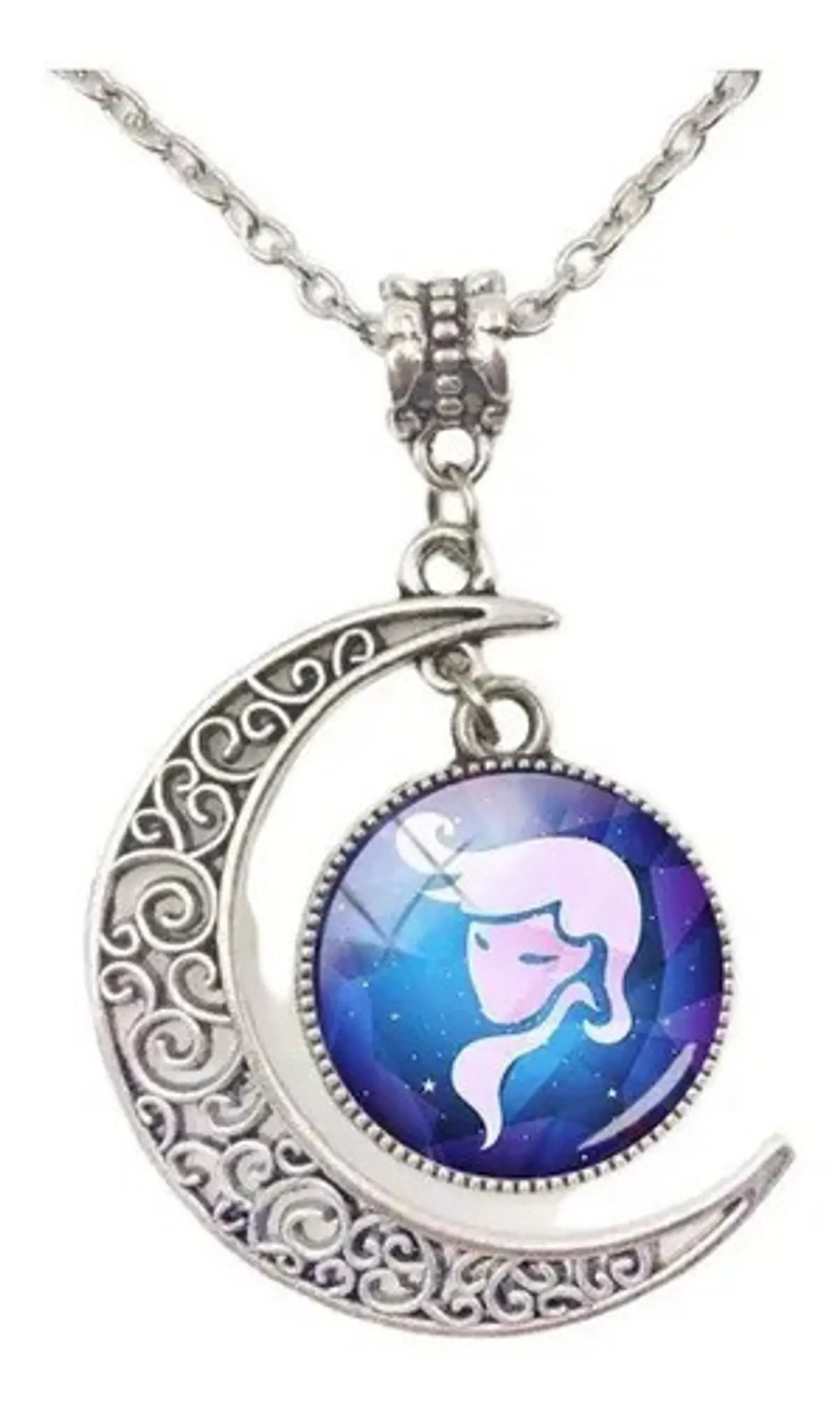Collar Color Plata Luna Signos Zodiacales Constelación Mujer 8