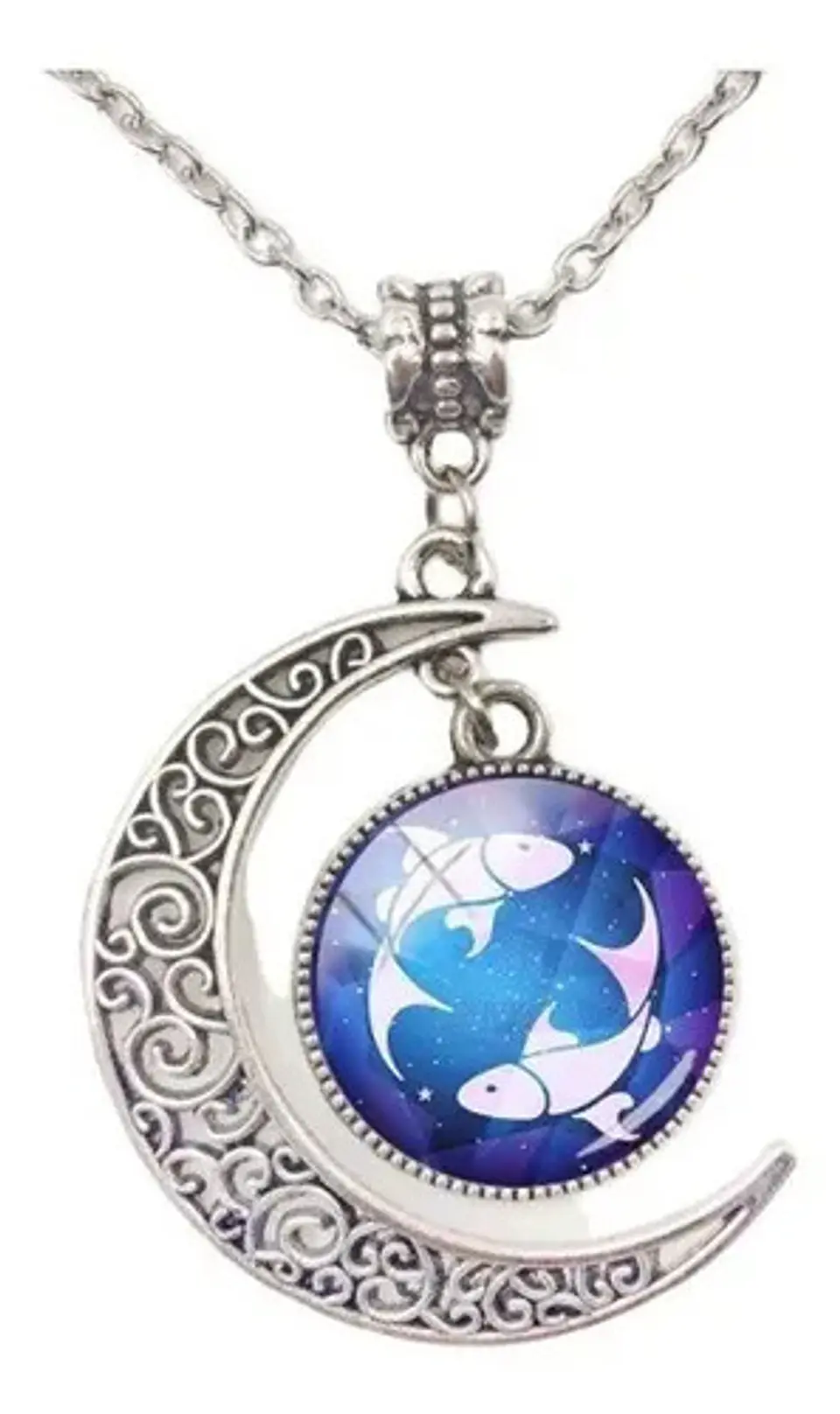 Collar Color Plata Luna Signos Zodiacales Constelación Mujer 9