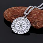 Collar Vikingo Vegvisir Color Plata Acero Inoxidable Hombre - Miniatura 8