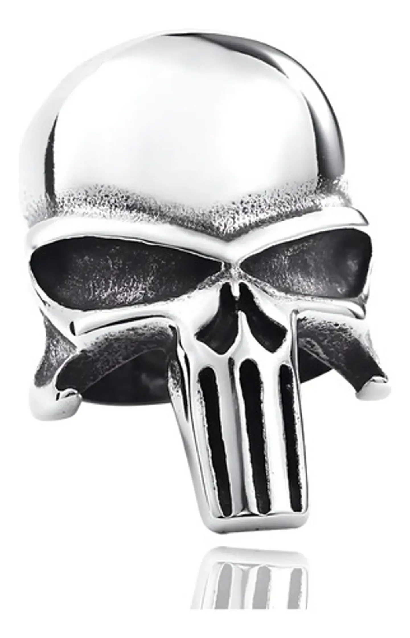 Anillo Hombre Forma De Cráneo Punisher De Acero Color Plata 2