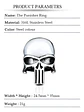 Anillo Hombre Forma De Cráneo Punisher De Acero Color Plata - Miniatura 3