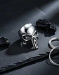 Anillo Hombre Forma De Cráneo Punisher De Acero Color Plata - Miniatura 8