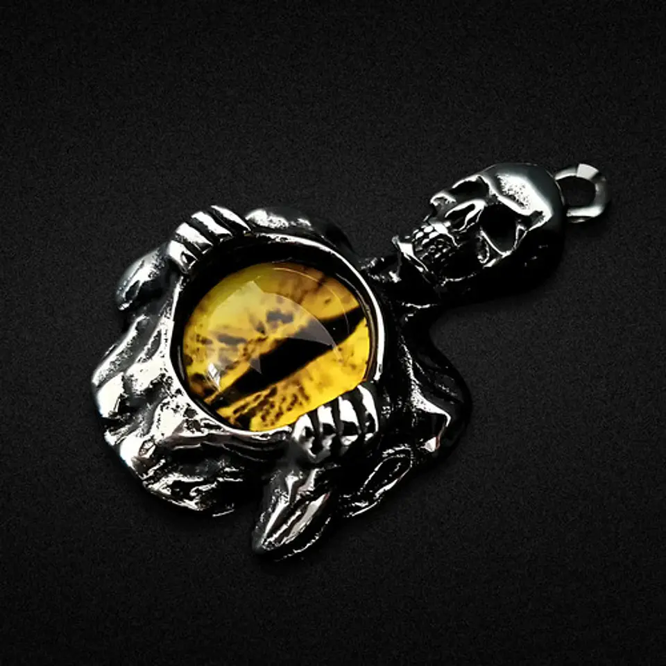 Collar Para Hombres Y Mujeres Dije Cráneo Ojo Mal Calavera 6