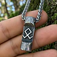 Collar Plateado Vikingo De Acero Para Hombre Dije Runa Odin - Miniatura 6