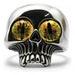 Anillo Para Hombre Mujer Forma Cráneo Ojos Calavera De Acero - Miniatura 2