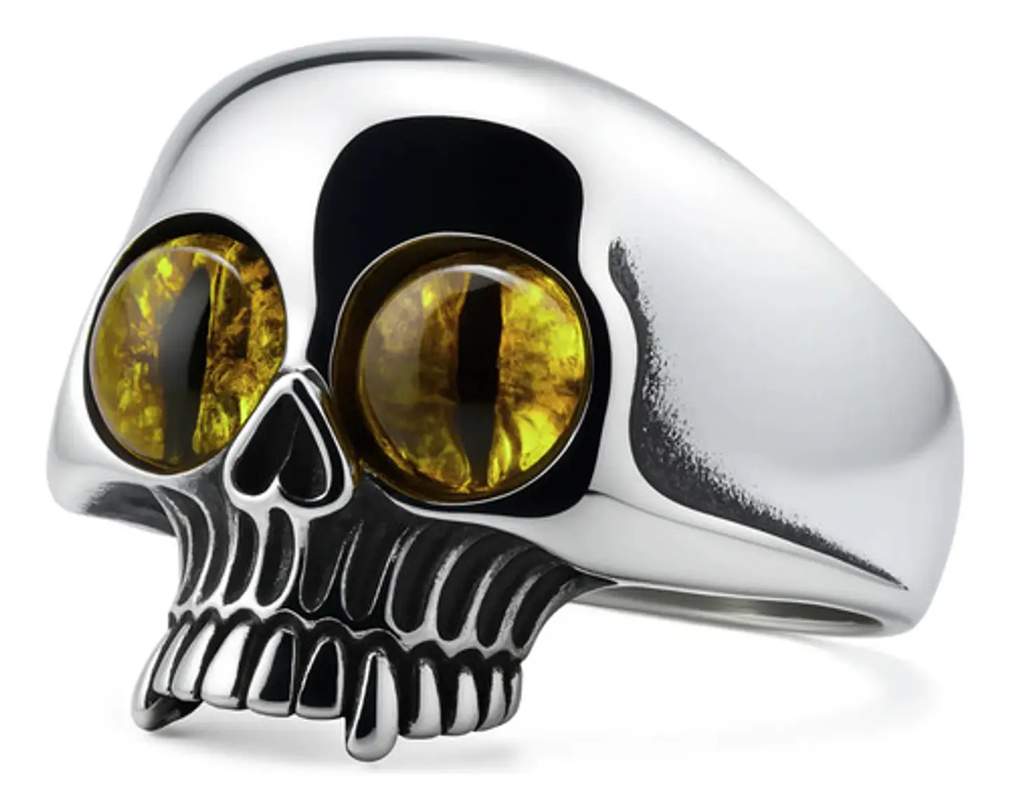 Anillo Para Hombre Mujer Forma Cráneo Ojos Calavera De Acero 3