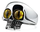 Anillo Para Hombre Mujer Forma Cráneo Ojos Calavera De Acero - Miniatura 3