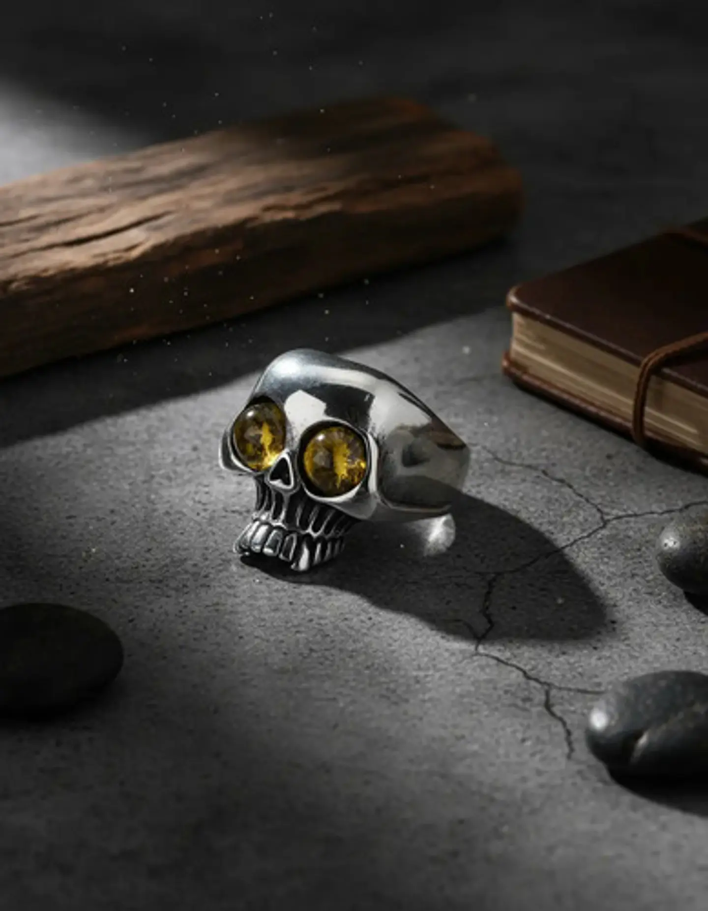 Anillo Para Hombre Mujer Forma Cráneo Ojos Calavera De Acero 5