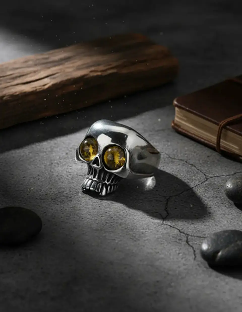 Anillo Para Hombre Mujer Forma Cráneo Ojos Calavera De Acero 5