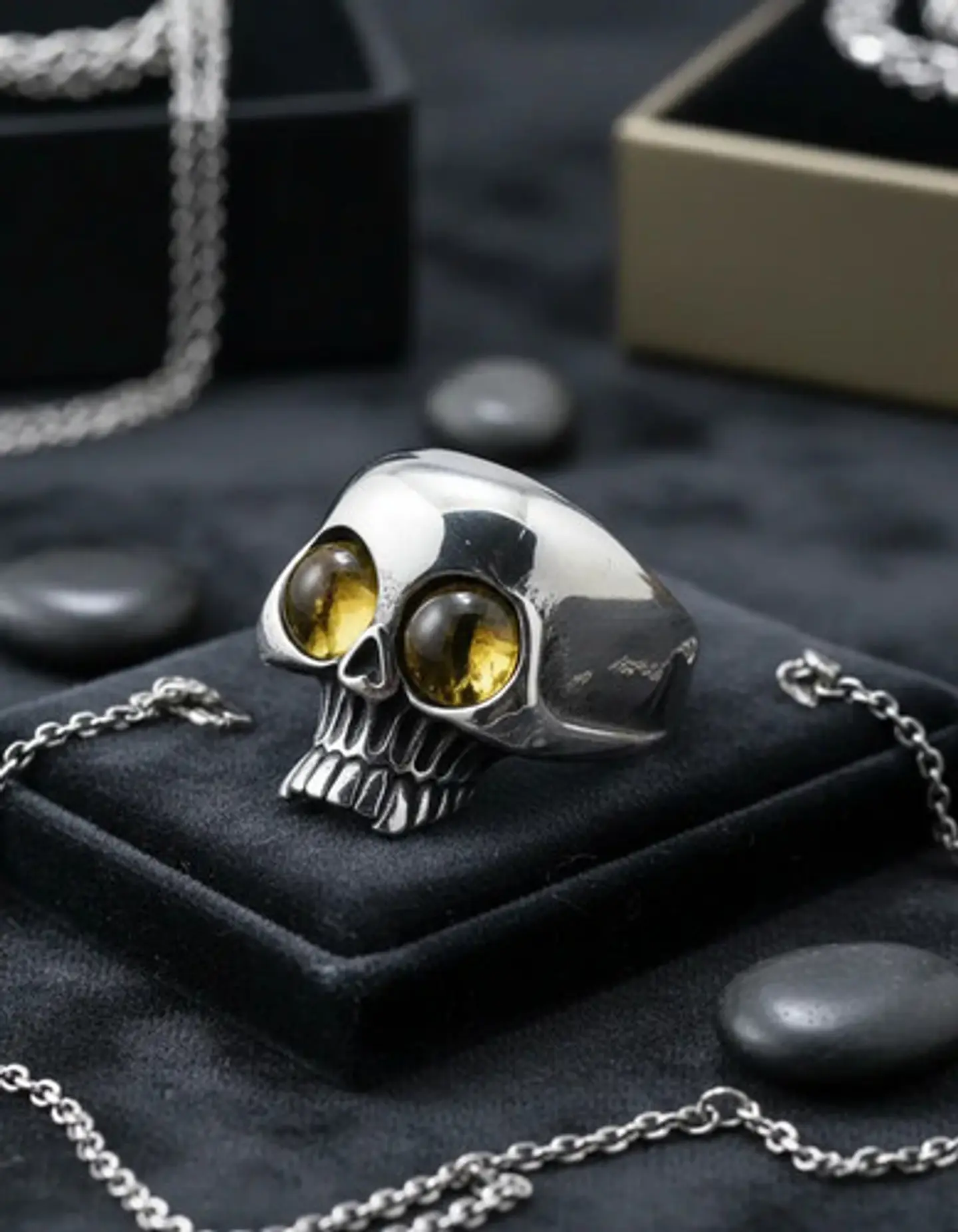 Anillo Para Hombre Mujer Forma Cráneo Ojos Calavera De Acero 8