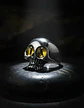 Anillo Para Hombre Mujer Forma Cráneo Ojos Calavera De Acero - Miniatura 9