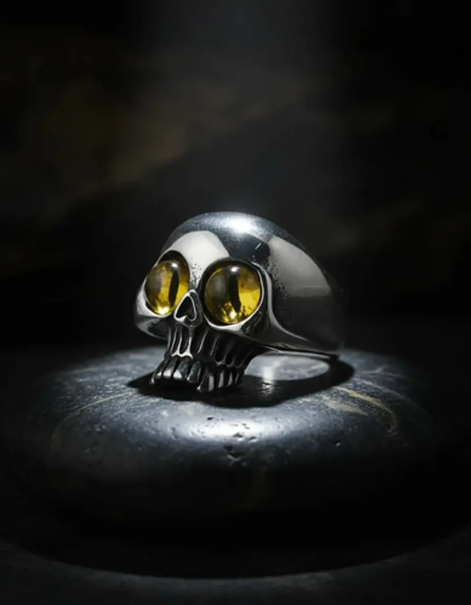 Anillo Para Hombre Mujer Forma Cráneo Ojos Calavera De Acero 9
