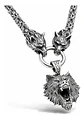 Collar Vikingo Lobo Oso Color Plata Acero Inoxidable Hombre - Miniatura 1
