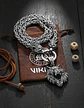 Collar Vikingo Lobo Oso Color Plata Acero Inoxidable Hombre - Miniatura 5