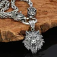 Collar Vikingo Lobo Oso Color Plata Acero Inoxidable Hombre - Miniatura 7
