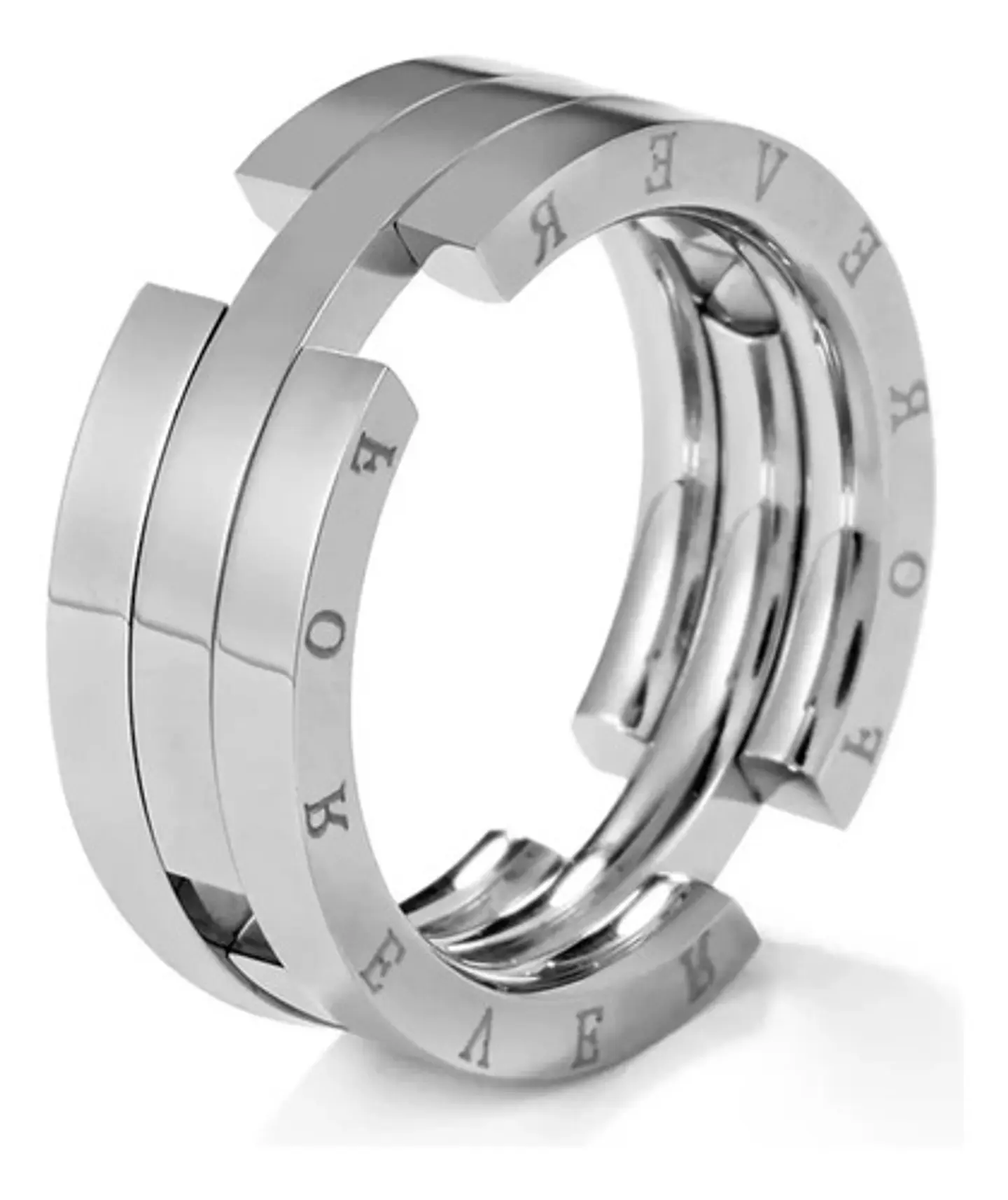 Anillo Collar Retráctil Acero Inoxidable Color Plata Hombre 2