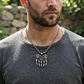 Collar Plateado Vikingo En Acero Para Hombre Dije Garra Oso - Miniatura 3