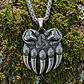 Collar Plateado Vikingo En Acero Para Hombre Dije Garra Oso - Miniatura 8