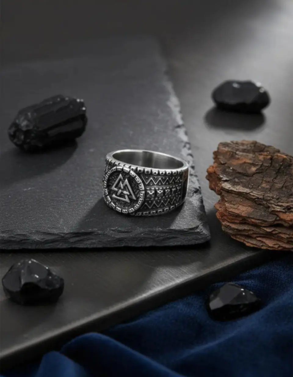 Anillo Vikingo Amuleto Valknut Odin Acero Inoxidable Hombre 6