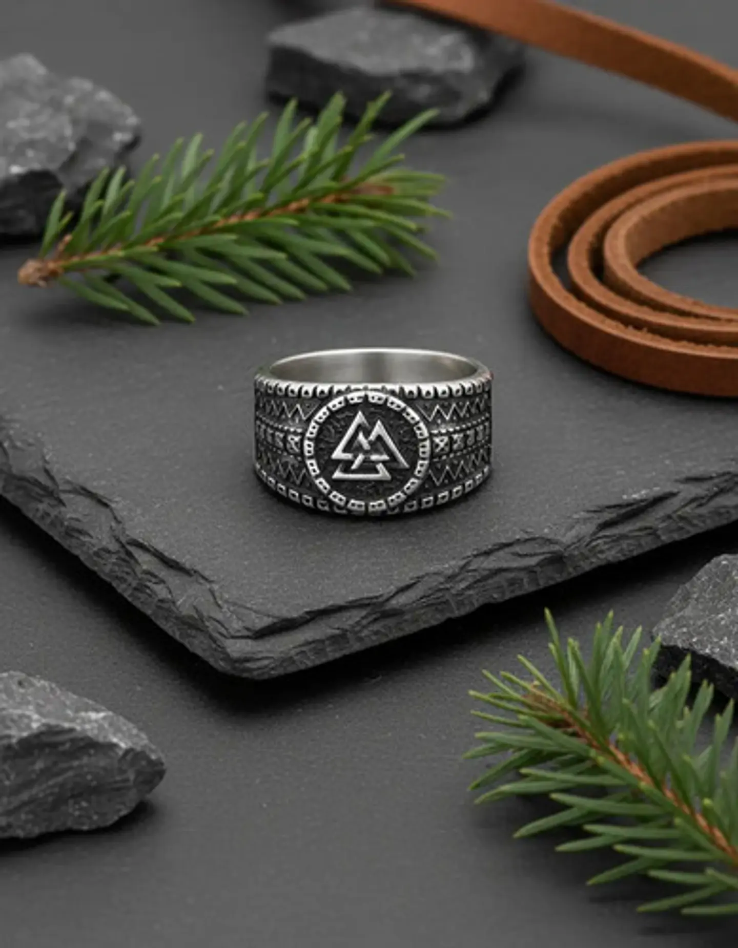 Anillo Vikingo Amuleto Valknut Odin Acero Inoxidable Hombre 8