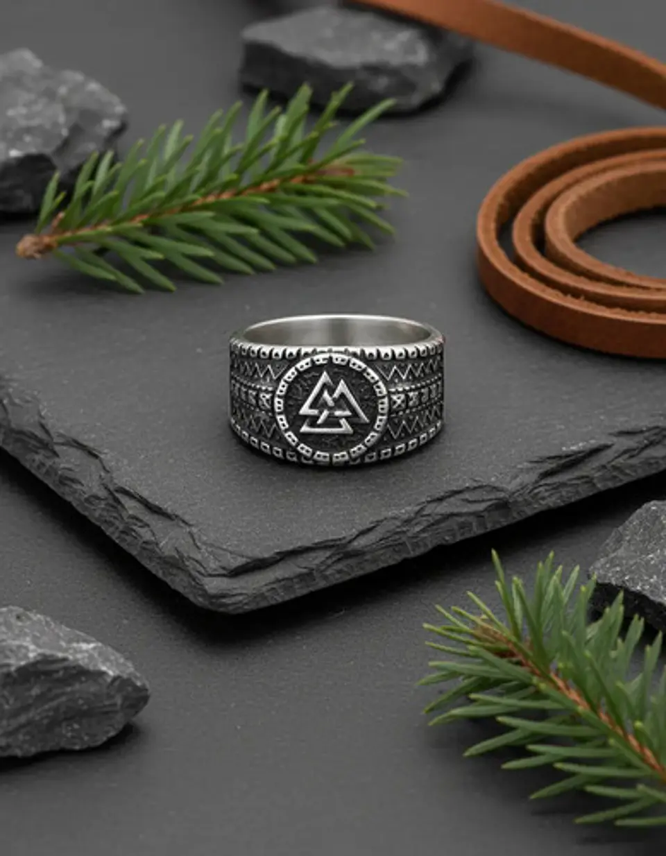 Anillo Vikingo Amuleto Valknut Odin Acero Inoxidable Hombre 8