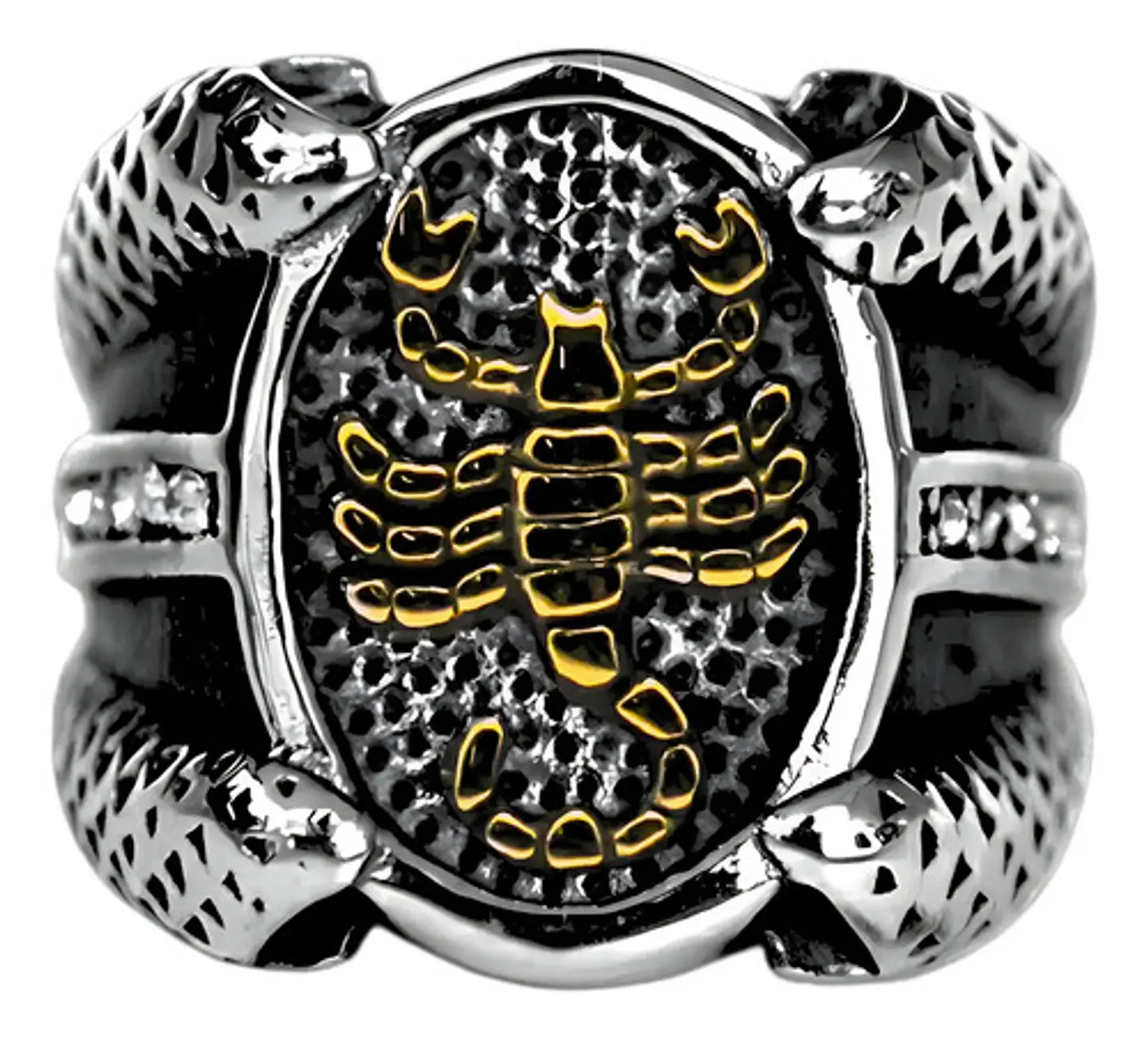 Anillo Escorpion Piedras Color Plata Acero Inoxidable Hombre 6