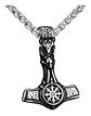 Collar Vikingo Martillo Color Plata Acero Inoxidable Hombre - Miniatura 1