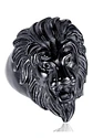 Anillo Rey Leon Cabeza Color Negro Acero Inoxidable Hombre - Miniatura 1