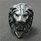 Anillo Rey Leon Cabeza Color Negro Acero Inoxidable Hombre - Miniatura 2