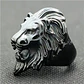 Anillo Rey Leon Cabeza Color Negro Acero Inoxidable Hombre - Miniatura 3