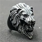 Anillo Rey Leon Cabeza Color Negro Acero Inoxidable Hombre - Miniatura 4