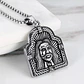 Collar Para Hombre Y Dije Rostro Jesus De Acero Color Plata - Miniatura 4