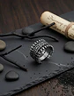 Anillo Para Hombres Vikingo Amuleto Runas Futhark De Acero - Miniatura 8