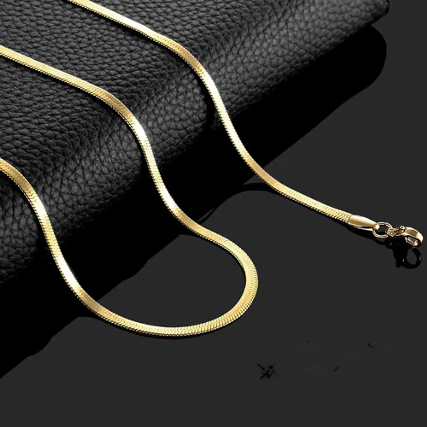 Cadena 50 Cm Serpiente 3mm Color Oro Acero Inoxidable Hombre 3