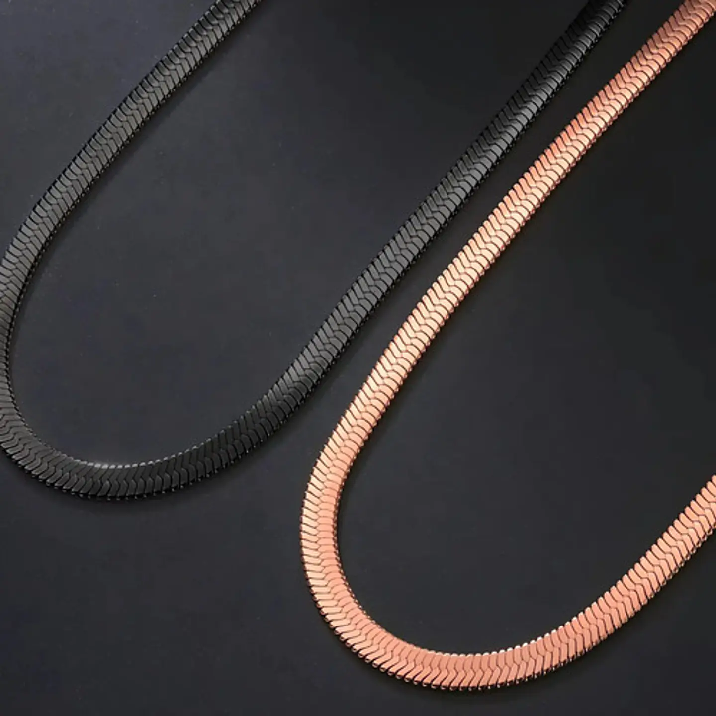 Cadena 50 Cm Serpiente 3mm Color Oro Acero Inoxidable Hombre 21