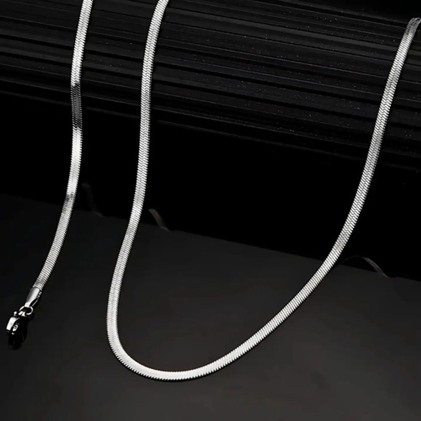 Cadena 50 Cm Serpiente 3mm Color Oro Acero Inoxidable Hombre 36