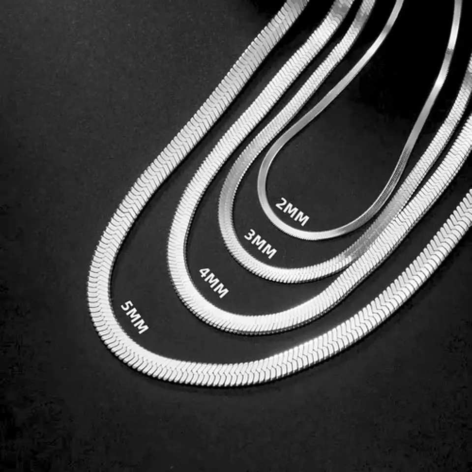 Cadena 50 Cm Serpiente 3mm Color Oro Acero Inoxidable Hombre 37