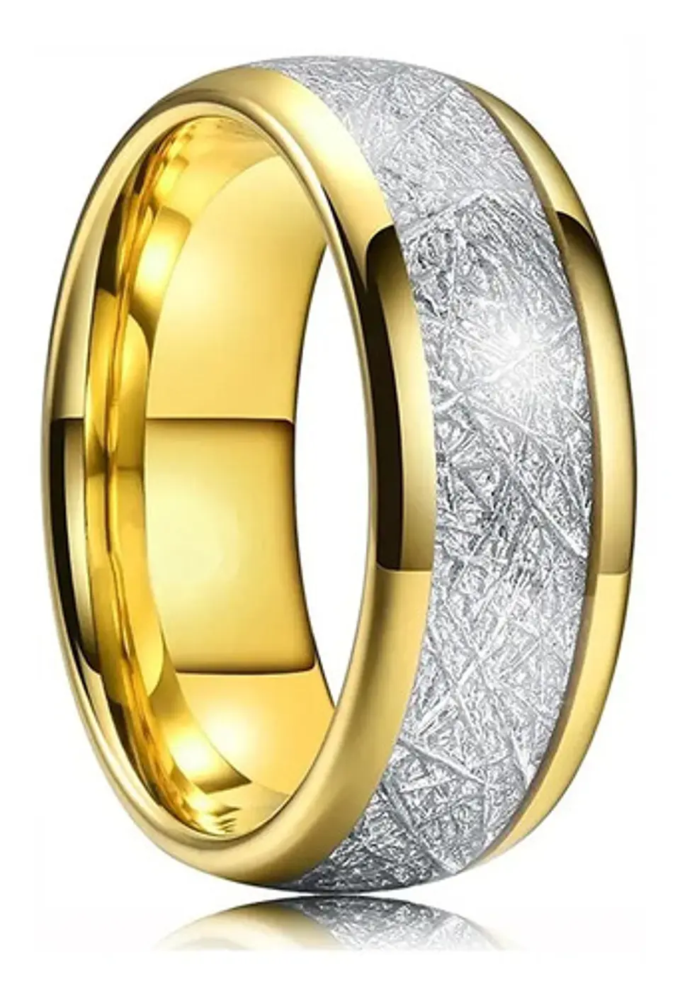 Anillo Argolla Color Oro Clásico Acero Inoxidable Hombre 7