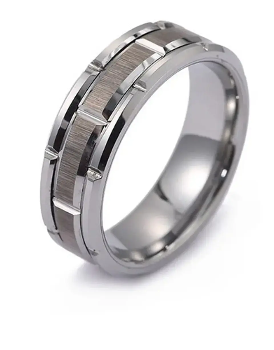 Anillo Argolla Color Oro Clásico Acero Inoxidable Hombre 10