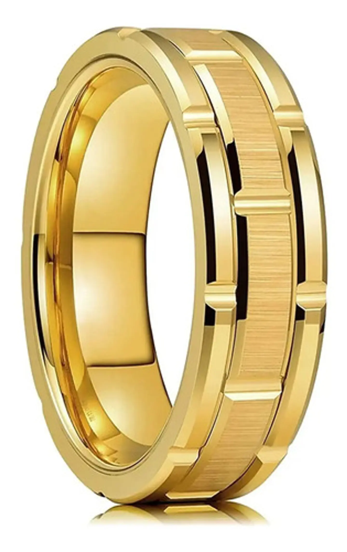 Anillo Argolla Color Oro Clásico Acero Inoxidable Hombre 13