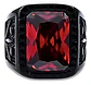Anillo Piedra Hoja Arce Color Negro Acero Inoxidable Hombre - Miniatura 5