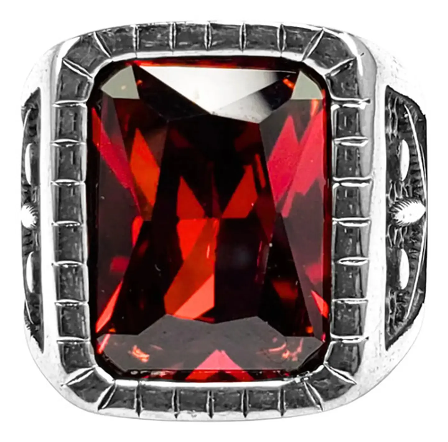 Anillo Piedra Hoja Arce Color Negro Acero Inoxidable Hombre 8
