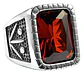 Anillo Piedra Hoja Arce Color Negro Acero Inoxidable Hombre - Miniatura 9