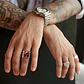 Anillo Piedra Hoja Arce Color Negro Acero Inoxidable Hombre - Miniatura 14