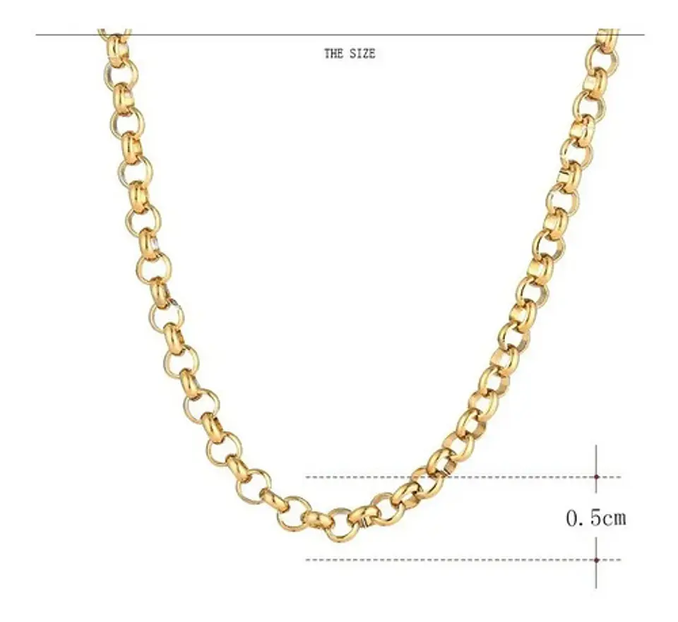 Cadena Acero Inoxidable 50 Mm Color Oro 50 Cm Hombre Y Mujer 2